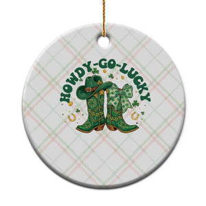 Howdy Go Lucky Ceramic Ornament Green Cowboy Boots St Patrick's Day TS14 1pc Christmas Plaid Print Your Wear