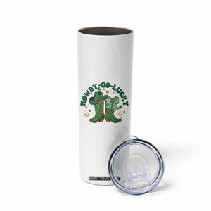 Howdy Go Lucky Skinny Tumbler Green Cowboy Boots St Patrick's Day TS14 Print Your Wear