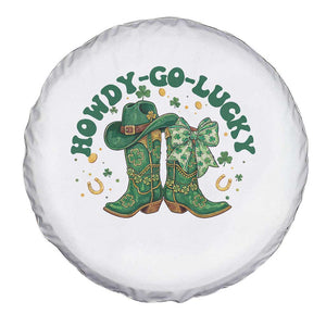 Howdy Go Lucky Spare Tire Cover Green Cowboy Boots St Patrick's Day TS14 Print Your Wear