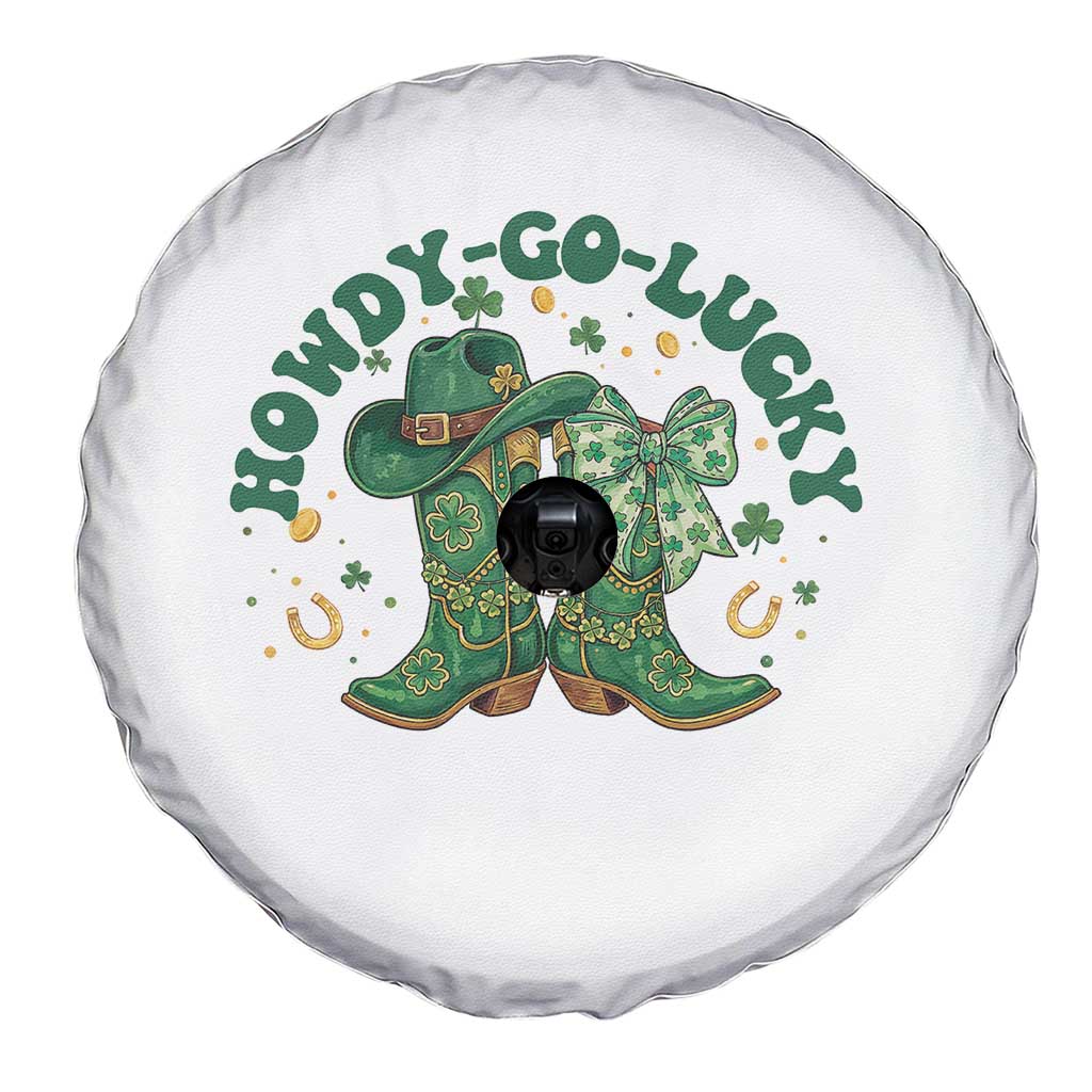 Howdy Go Lucky Spare Tire Cover Green Cowboy Boots St Patrick's Day TS14 Print Your Wear