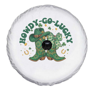 Howdy Go Lucky Spare Tire Cover Green Cowboy Boots St Patrick's Day TS14 Print Your Wear