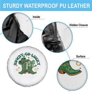 Howdy Go Lucky Spare Tire Cover Green Cowboy Boots St Patrick's Day TS14 Print Your Wear