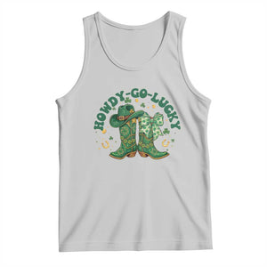 Howdy Go Lucky Tank Top Green Cowboy Boots St Patrick's Day TS14 Ash Print Your Wear