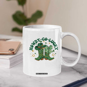 Howdy Go Lucky Coffee Mug Green Cowboy Boots St Patrick's Day TS14 Print Your Wear