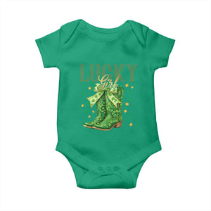 Cowboy St Patrick's Day Baby Onesie Lucky Girl Boots TS14 Irish Green Print Your Wear