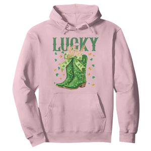 Cowboy St Patrick's Day Hoodie Lucky Girl Boots TS14 Light Pink Print Your Wear