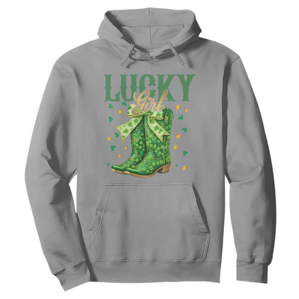 Cowboy St Patrick's Day Hoodie Lucky Girl Boots TS14 Sport Gray Print Your Wear