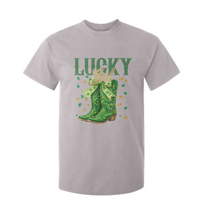 Cowboy St Patrick's Day T Shirt For Kid Lucky Girl Boots TS14 Ice Gray Print Your Wear