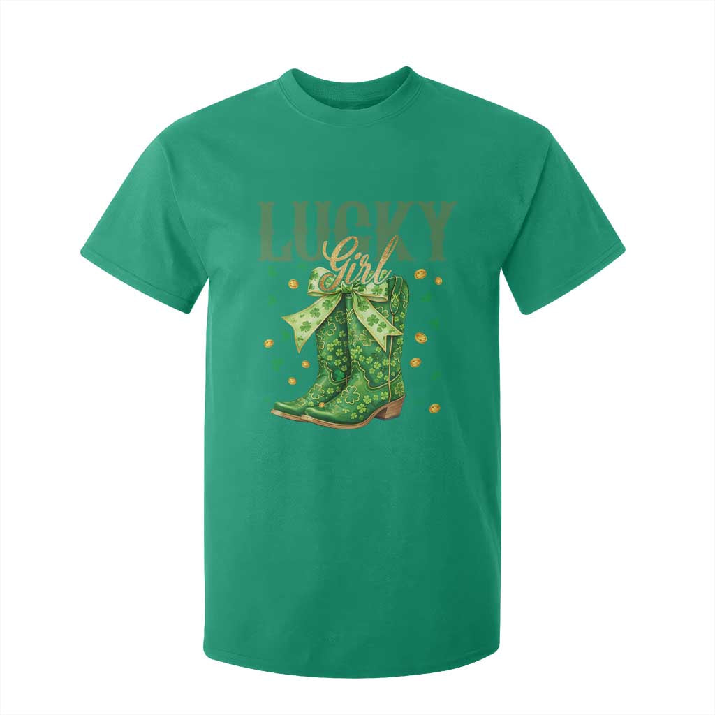 Cowboy St Patrick's Day T Shirt For Kid Lucky Girl Boots TS14 Irish Green Print Your Wear