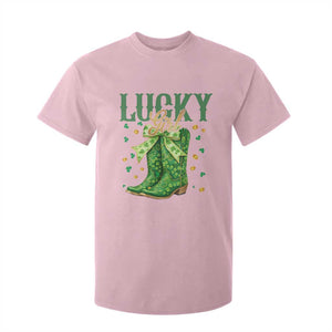 Cowboy St Patrick's Day T Shirt For Kid Lucky Girl Boots TS14 Light Pink Print Your Wear