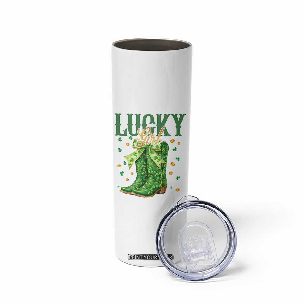 Cowboy St Patrick's Day Skinny Tumbler Lucky Girl Boots TS14 Print Your Wear