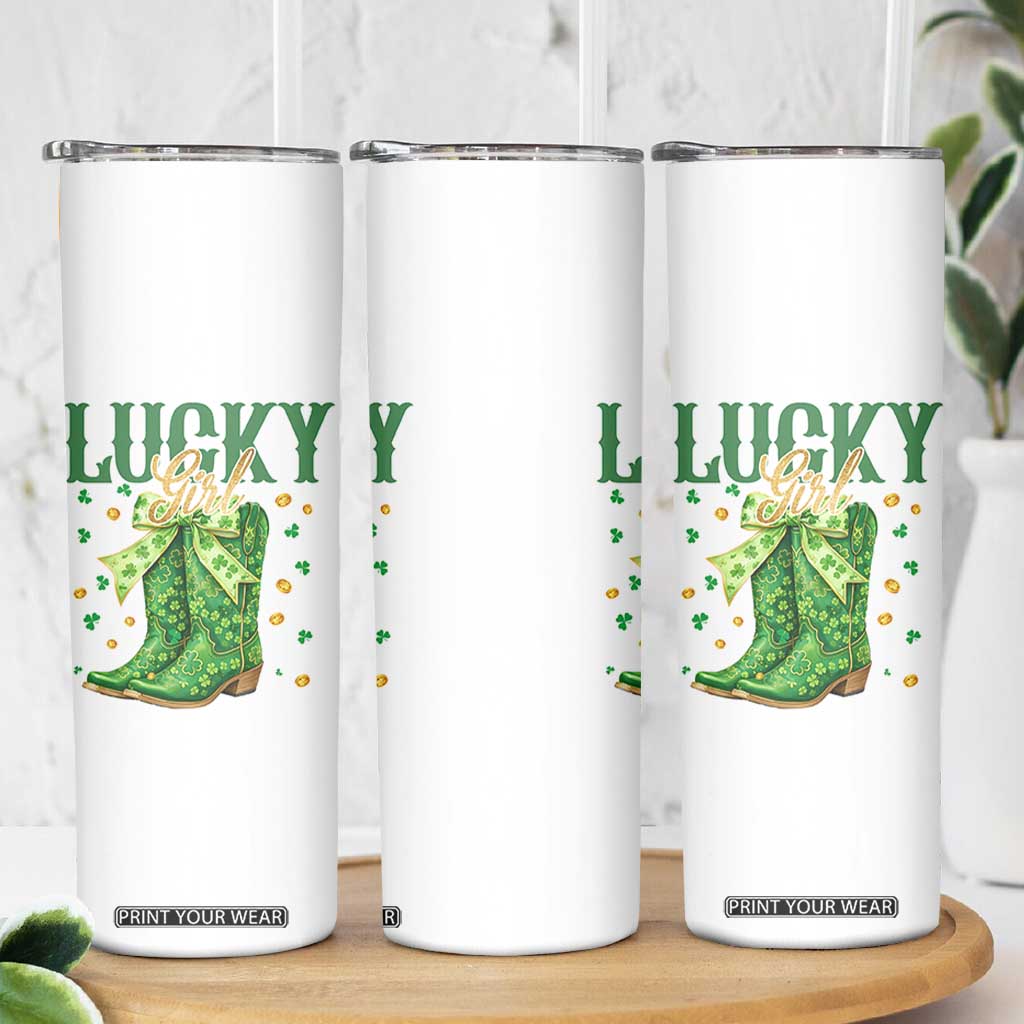 Cowboy St Patrick's Day Skinny Tumbler Lucky Girl Boots TS14 Print Your Wear