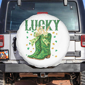 Cowboy St Patrick's Day Spare Tire Cover Lucky Girl Boots TS14 No hole White Print Your Wear