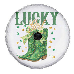 Cowboy St Patrick's Day Spare Tire Cover Lucky Girl Boots TS14 Print Your Wear