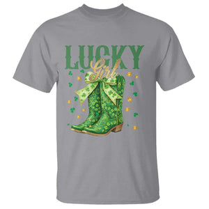 Cowboy St Patrick's Day T Shirt Lucky Girl Boots TS14 Sport Gray Print Your Wear