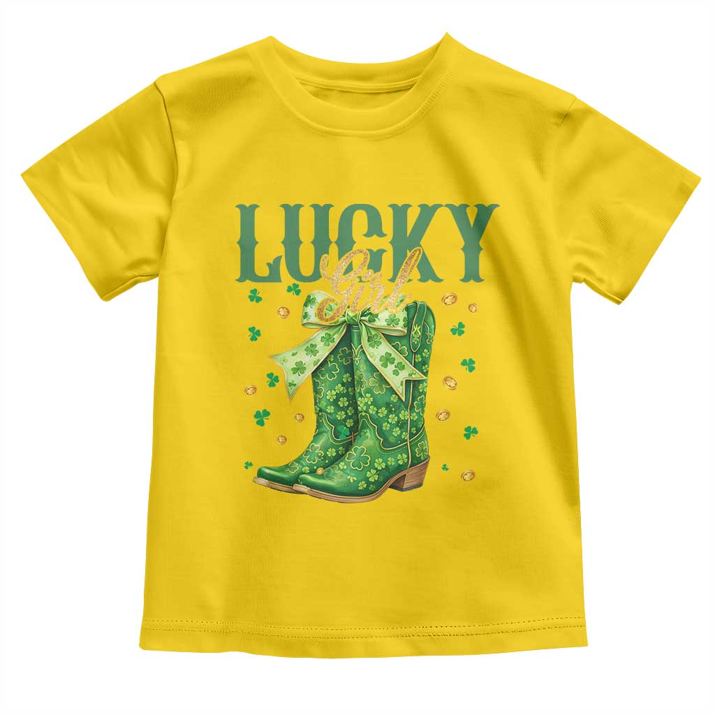 Cowboy St Patrick's Day Toddler T Shirt Lucky Girl Boots TS14 Daisy Print Your Wear