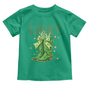 Cowboy St Patrick's Day Toddler T Shirt Lucky Girl Boots TS14 Irish Green Print Your Wear