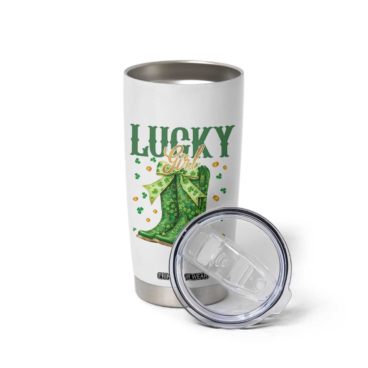 Cowboy St Patrick's Day Tumbler Cup Lucky Girl Boots TS14 Print Your Wear