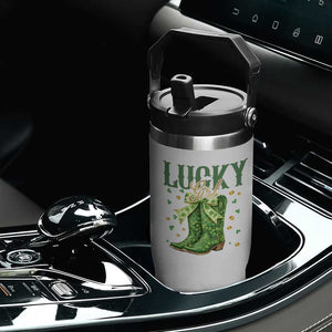 Cowboy St Patrick's Day Flip Straw Tumbler Lucky Girl Boots TS14 Print Your Wear
