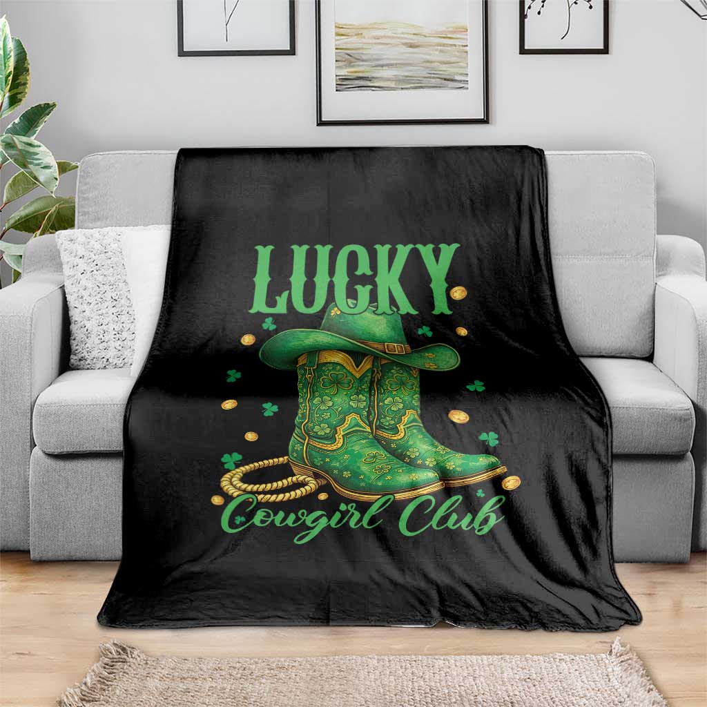 Lucky Cowgirl Club Throw Blanket Western Irish Cowboy St Patrick Day TS14 Print Your Wear