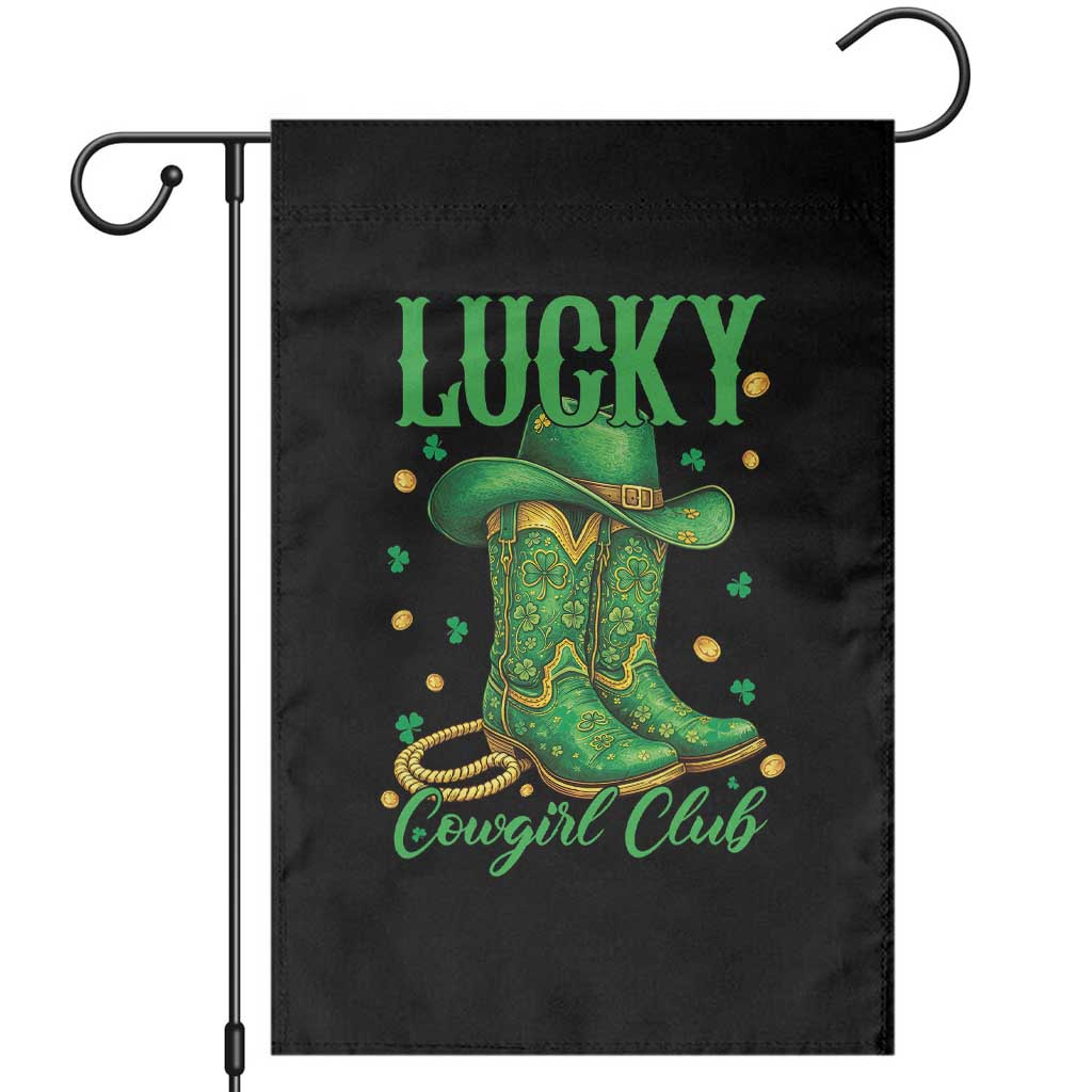Lucky Cowgirl Club Garden Flag Western Irish Cowboy St Patrick Day TS14 Black Print Your Wear