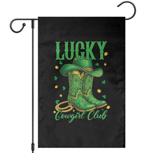 Lucky Cowgirl Club Garden Flag Western Irish Cowboy St Patrick Day TS14 Black Print Your Wear