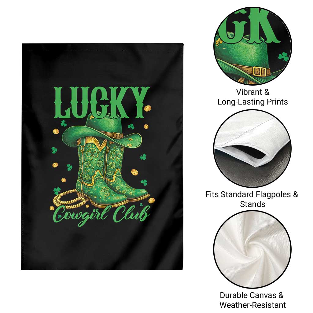 Lucky Cowgirl Club Garden Flag Western Irish Cowboy St Patrick Day TS14 Print Your Wear