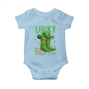 Lucky Cowgirl Club Baby Onesie Western Irish Cowboy St Patrick Day TS14 Light Blue Print Your Wear