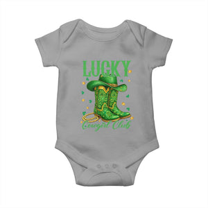 Lucky Cowgirl Club Baby Onesie Western Irish Cowboy St Patrick Day TS14 Sport Gray Print Your Wear