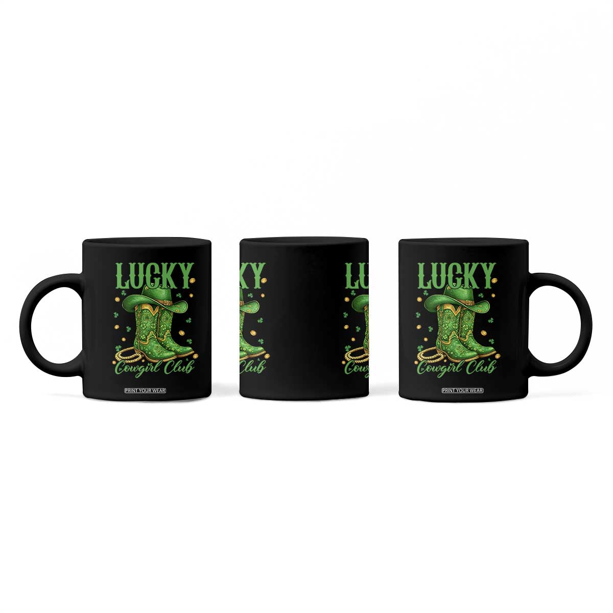 Lucky Cowgirl Club Coffee Mug Western Irish Cowboy St Patrick Day TS14 Print Your Wear