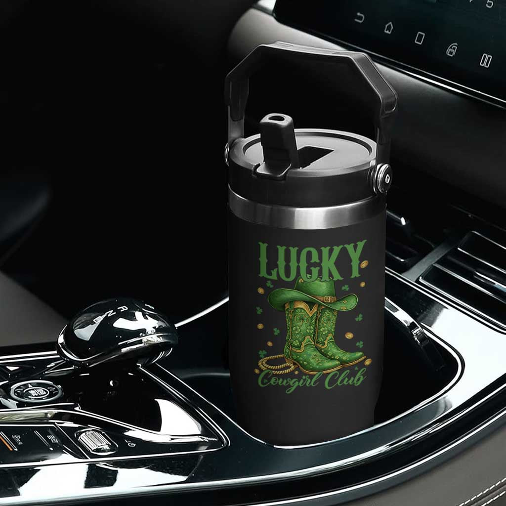 Lucky Cowgirl Club Flip Straw Tumbler Western Irish Cowboy St Patrick Day TS14 Print Your Wear