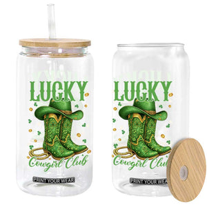 Lucky Cowgirl Club Glass Can Western Irish Cowboy St Patrick Day TS14 Print Your Wear