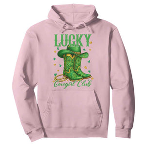 Lucky Cowgirl Club Hoodie Western Irish Cowboy St Patrick Day TS14 Light Pink Print Your Wear