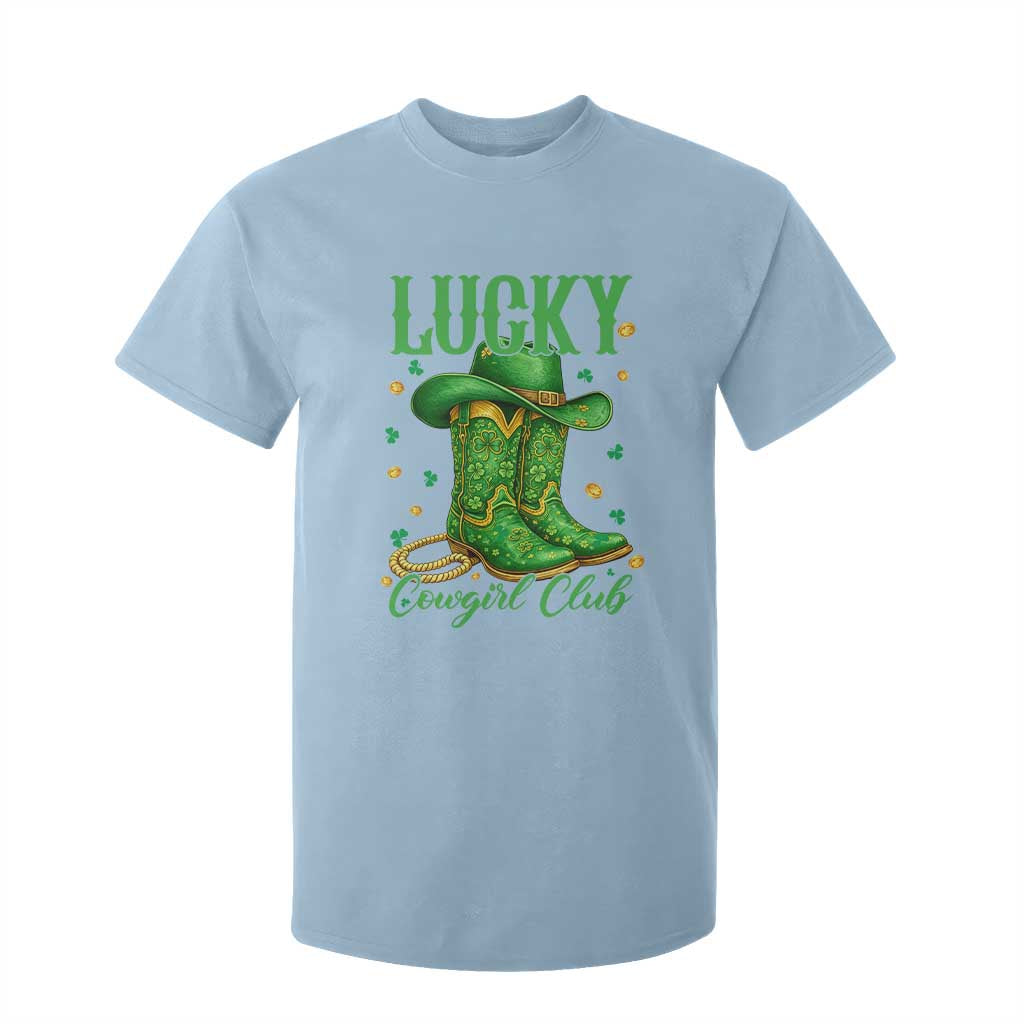 Lucky Cowgirl Club T Shirt For Kid Western Irish Cowboy St Patrick Day TS14 Light Blue Print Your Wear