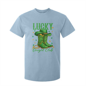Lucky Cowgirl Club T Shirt For Kid Western Irish Cowboy St Patrick Day TS14 Light Blue Print Your Wear