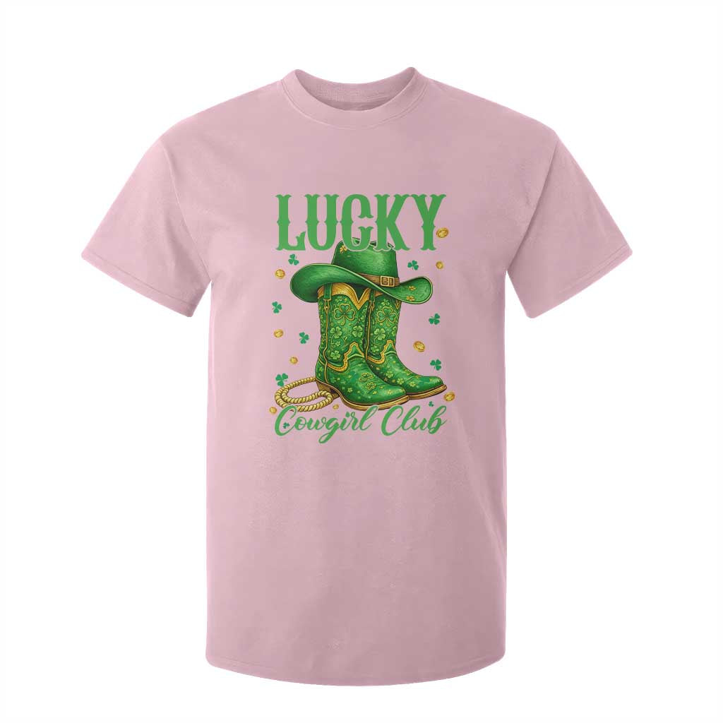 Lucky Cowgirl Club T Shirt For Kid Western Irish Cowboy St Patrick Day TS14 Light Pink Print Your Wear