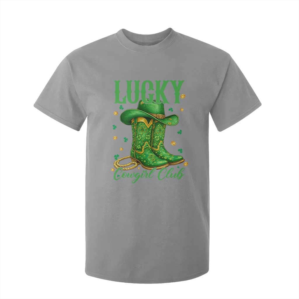Lucky Cowgirl Club T Shirt For Kid Western Irish Cowboy St Patrick Day TS14 Sport Gray Print Your Wear