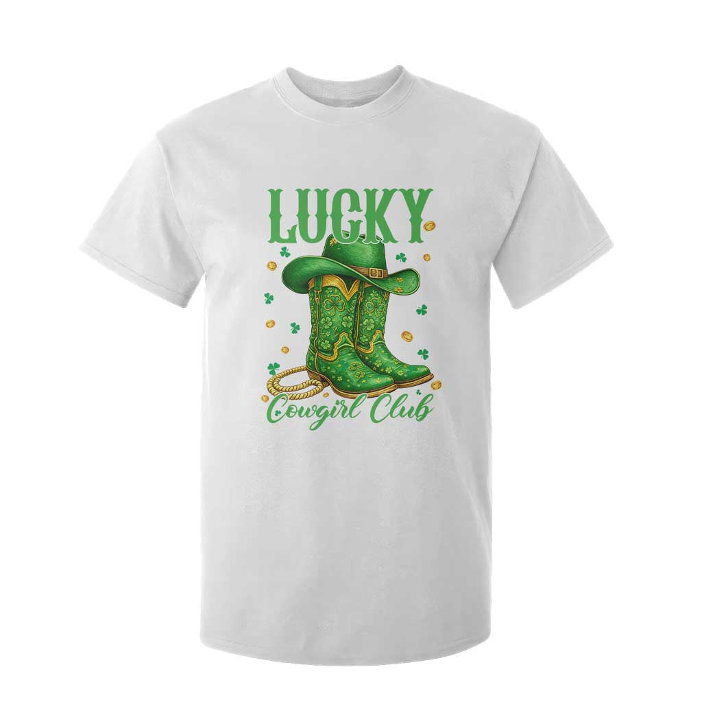 Lucky Cowgirl Club T Shirt For Kid Western Irish Cowboy St Patrick Day TS14 White Print Your Wear