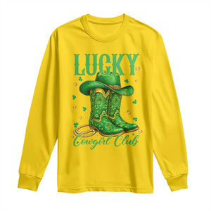 Lucky Cowgirl Club Long Sleeve Shirt Western Irish Cowboy St Patrick Day TS14 Daisy Print Your Wear