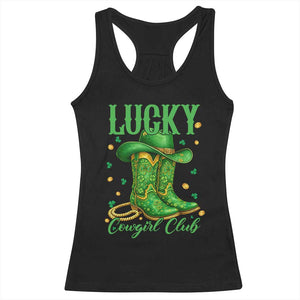 Lucky Cowgirl Club Racerback Tank Top Western Irish Cowboy St Patrick Day TS14 Black Print Your Wear