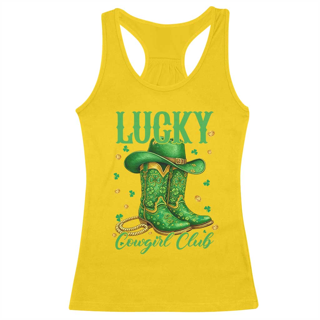 Lucky Cowgirl Club Racerback Tank Top Western Irish Cowboy St Patrick Day TS14 Daisy Print Your Wear