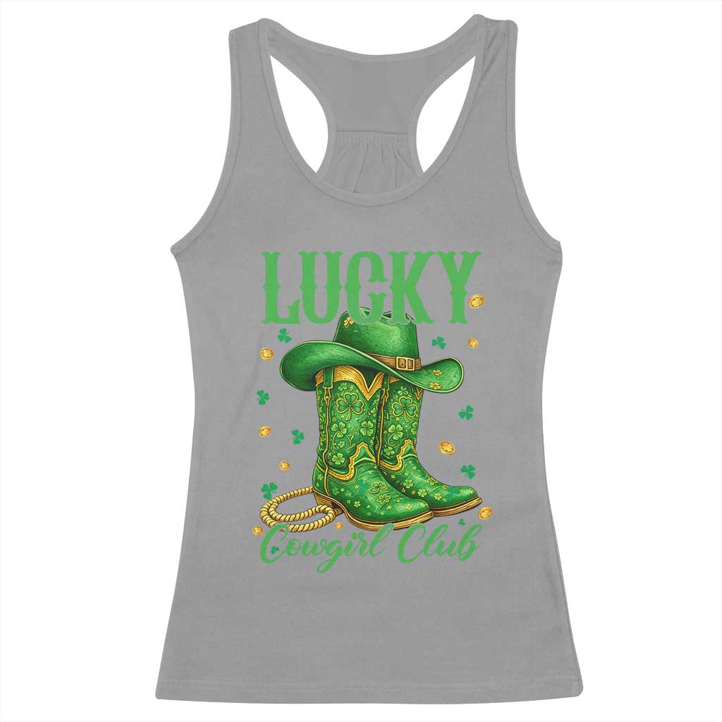 Lucky Cowgirl Club Racerback Tank Top Western Irish Cowboy St Patrick Day TS14 Sport Gray Print Your Wear