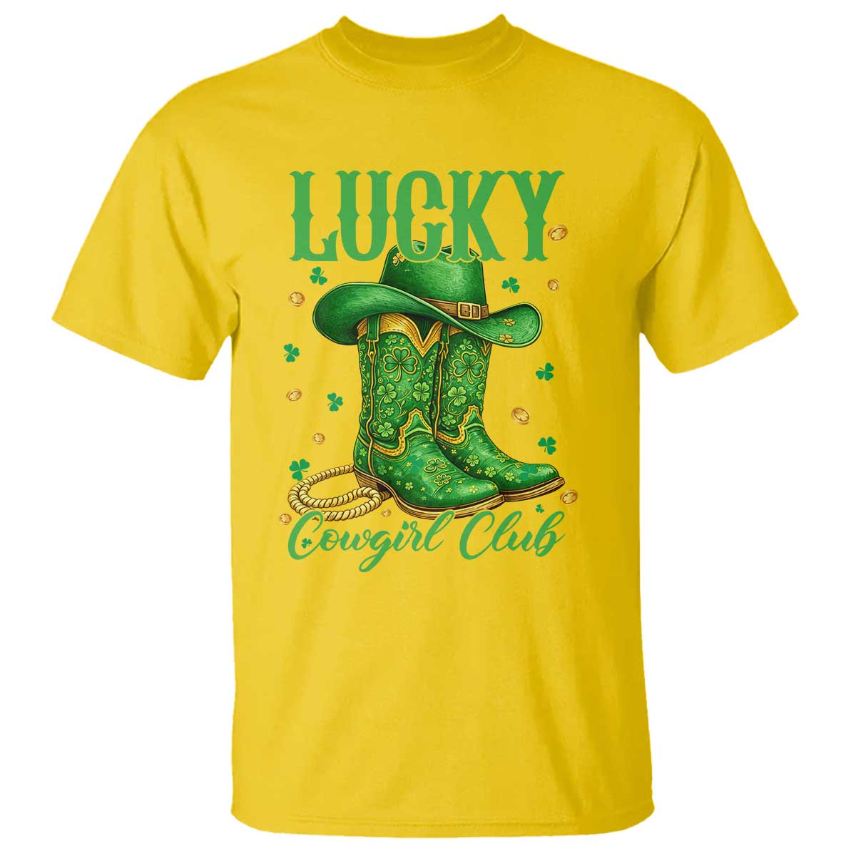 Lucky Cowgirl Club T Shirt Western Irish Cowboy St Patrick Day TS14 Daisy Print Your Wear