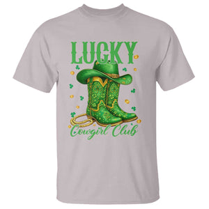 Lucky Cowgirl Club T Shirt Western Irish Cowboy St Patrick Day TS14 Ice Gray Print Your Wear