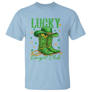 Lucky Cowgirl Club T Shirt Western Irish Cowboy St Patrick Day TS14 Light Blue Print Your Wear