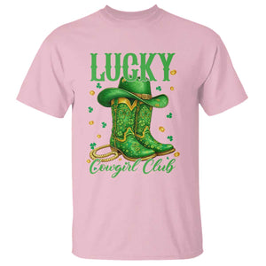 Lucky Cowgirl Club T Shirt Western Irish Cowboy St Patrick Day TS14 Light Pink Print Your Wear