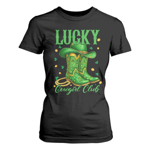 Lucky Cowgirl Club T Shirt For Women Western Irish Cowboy St Patrick Day TS14 Black Print Your Wear