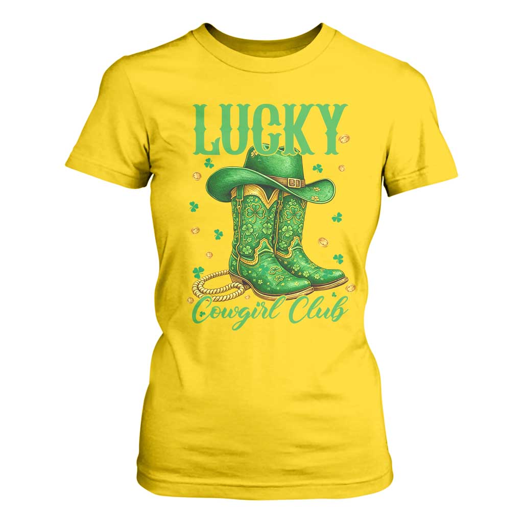 Lucky Cowgirl Club T Shirt For Women Western Irish Cowboy St Patrick Day TS14 Daisy Print Your Wear