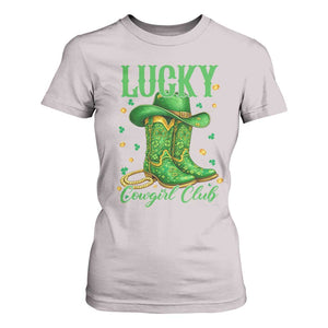 Lucky Cowgirl Club T Shirt For Women Western Irish Cowboy St Patrick Day TS14 Ice Gray Print Your Wear
