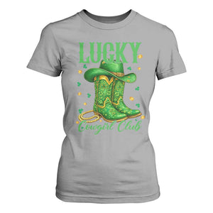 Lucky Cowgirl Club T Shirt For Women Western Irish Cowboy St Patrick Day TS14 Sport Gray Print Your Wear